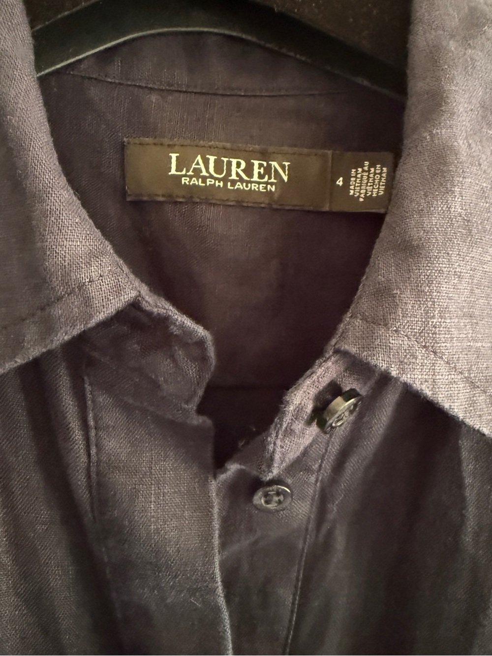 Lauren Ralph Lauren Navy Tie-Front Shirt Dress - Picture 5 of 5